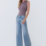 Vervet Comfort Stretch Crop Distressed Hem Jeans - The Nines