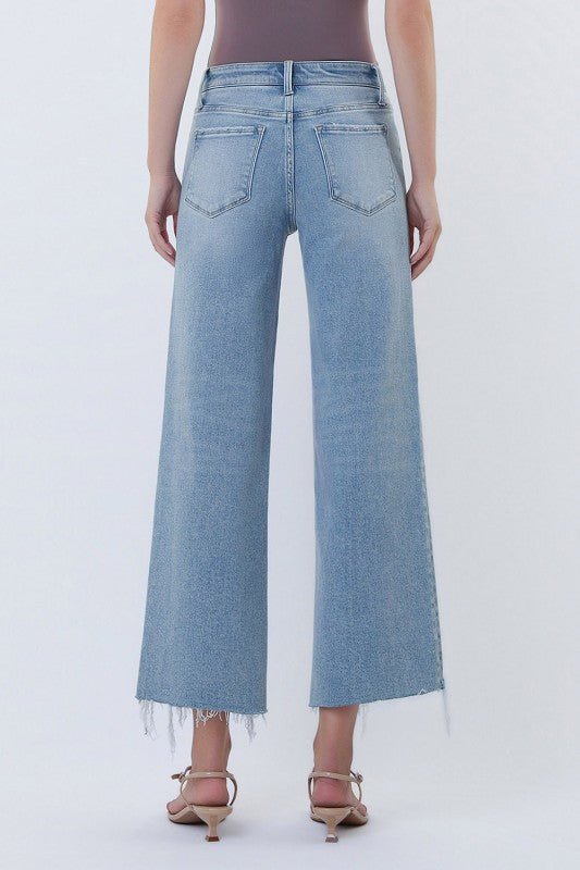 Vervet Comfort Stretch Crop Distressed Hem Jeans - The Nines