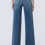 Vervet Midrise Cheerfulness Wash Panel Wide Leg Jeans - The Nines