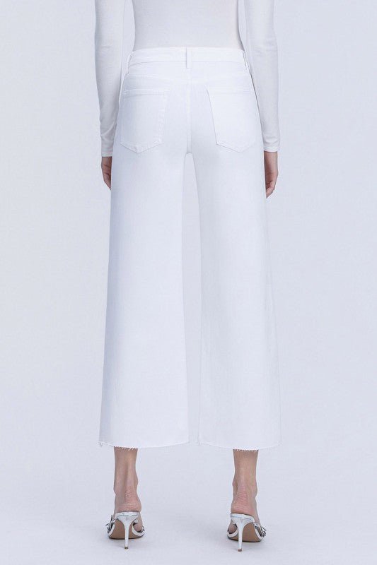 Vervet High Rise Raw Hem Crop Wide Leg Jean - The Nines