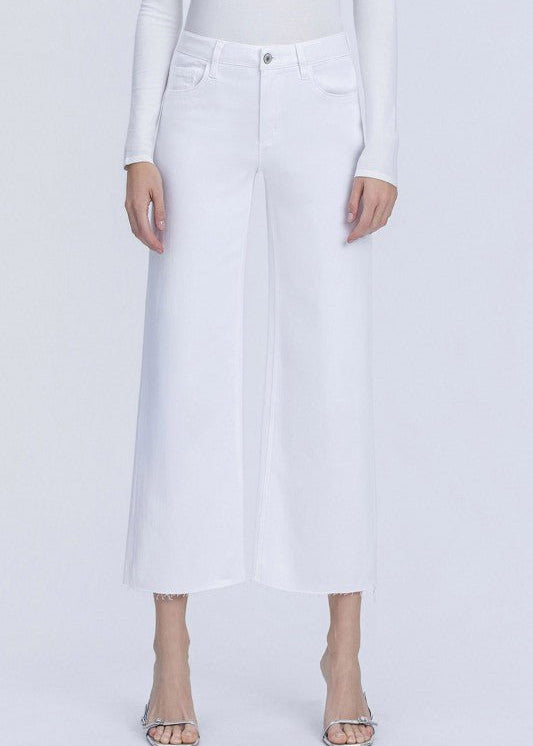 Vervet High Rise Raw Hem Crop Wide Leg Jean - The Nines