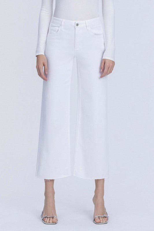 Vervet High Rise Raw Hem Crop Wide Leg Jean - The Nines