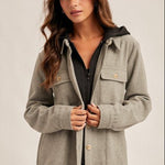 Hooded Gray & Black Shacket - The Nines