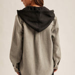 Hooded Gray & Black Shacket - The Nines