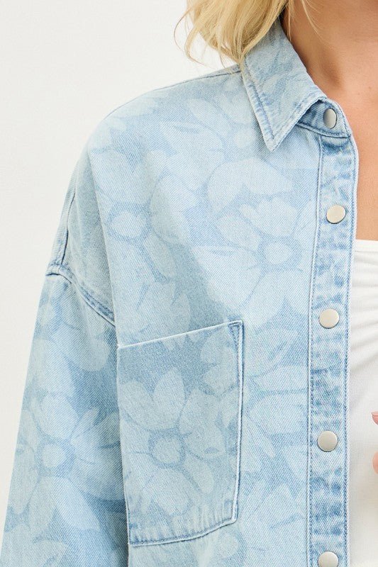 Risen Floral Light Denim Shirt - The Nines