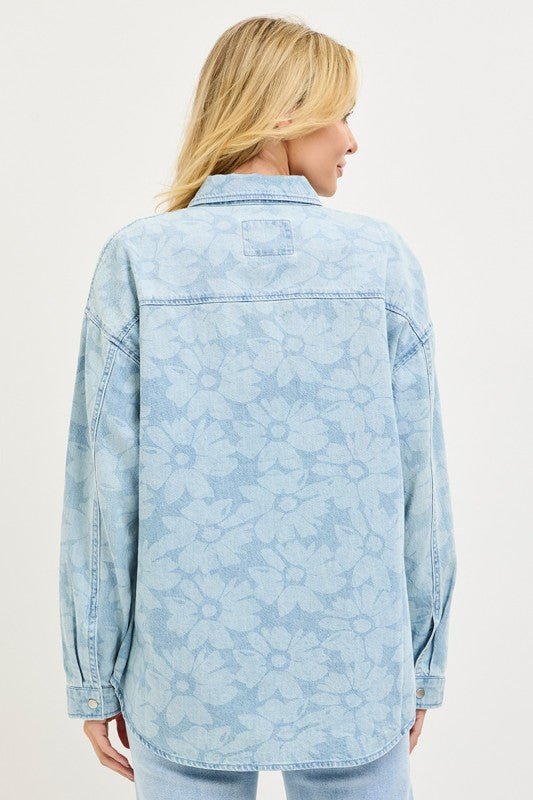 Risen Floral Light Denim Shirt - The Nines