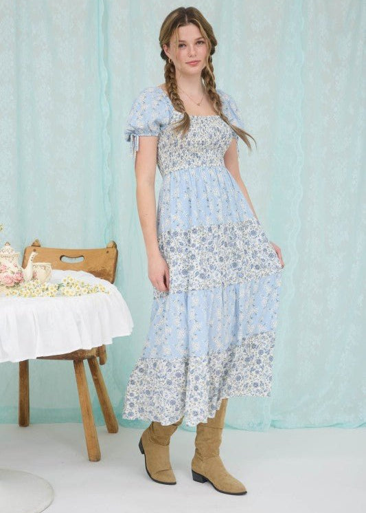 Light Blue Multi Print Dress - The Nines