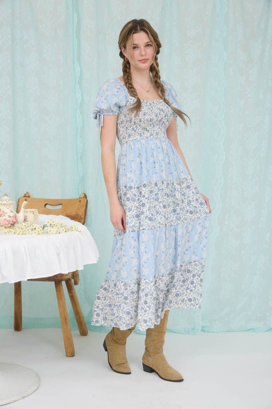 Light Blue Multi Print Dress - The Nines