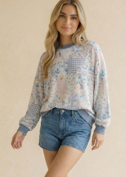 Oversized Patchwork Top - 2 colors! - The Nines