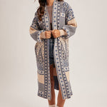 Navy Paisley Duster Cardigan - The Nines