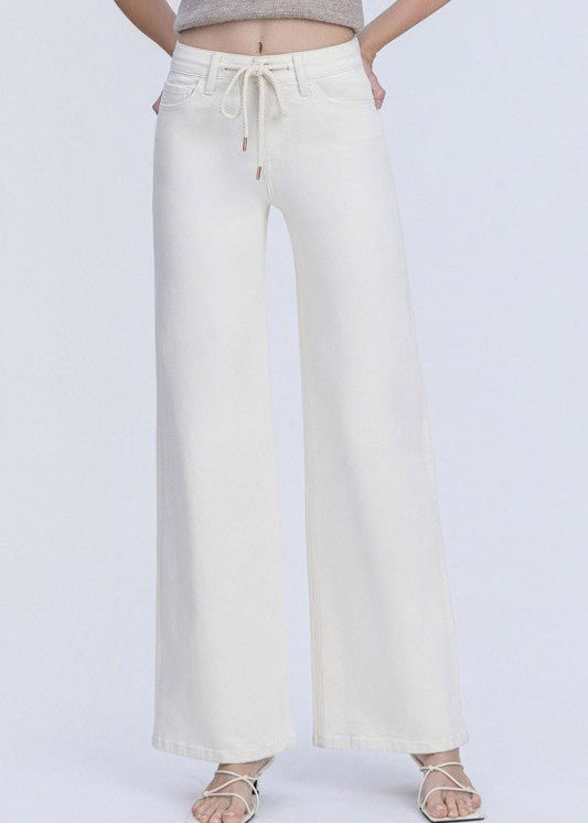 Vervet Natural High Rise Drawstring Jean - The Nines