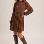 Brushed Lace Dark Mocha Dress - The Nines