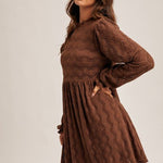 Brushed Lace Dark Mocha Dress - The Nines