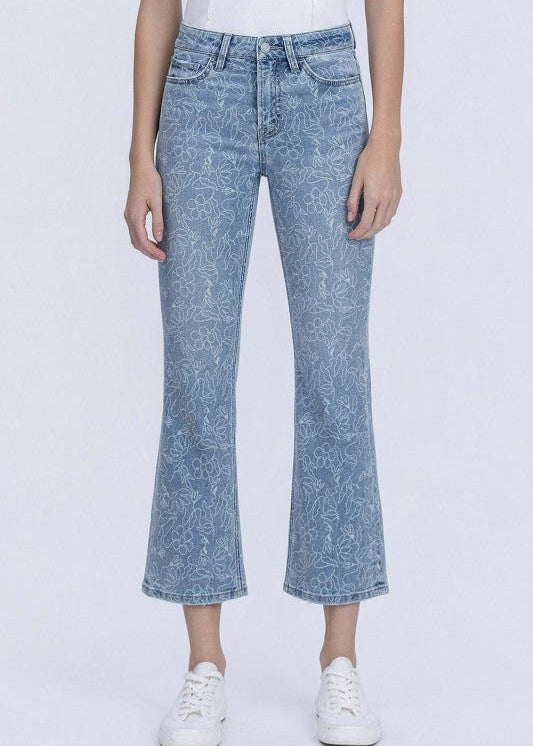 Vervet High Rise Floral Crop Flare - The Nines