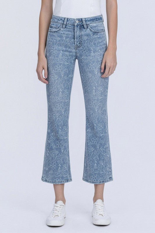 Vervet High Rise Floral Crop Flare - The Nines
