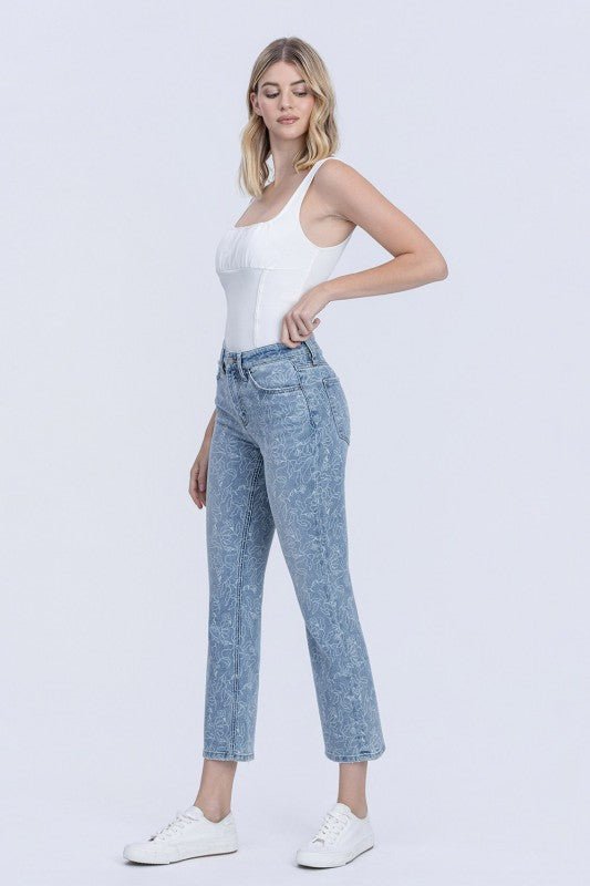 Vervet High Rise Floral Crop Flare - The Nines