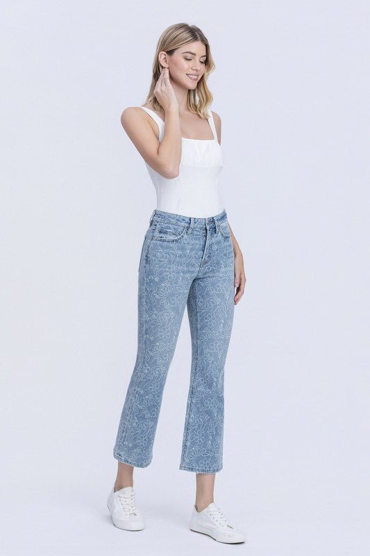 Vervet High Rise Floral Crop Flare - The Nines