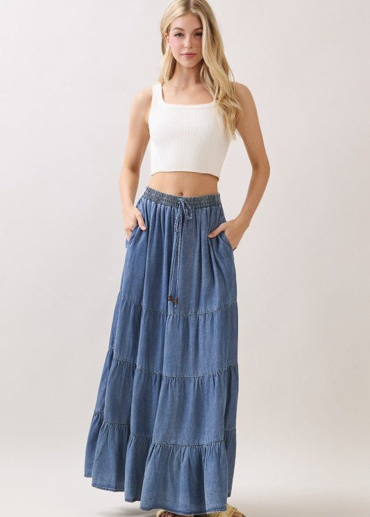 Denim Pocket Skirt - The Nines