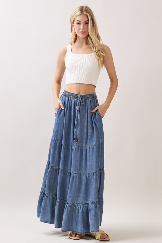 Denim Pocket Skirt - The Nines