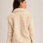 Faux Fur Knit Sleeve Ecru Jacket - The Nines