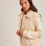 Faux Fur Knit Sleeve Ecru Jacket - The Nines