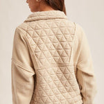 Quilted Contrast Half Zip Pullover - FINAL SALE! - The Nines