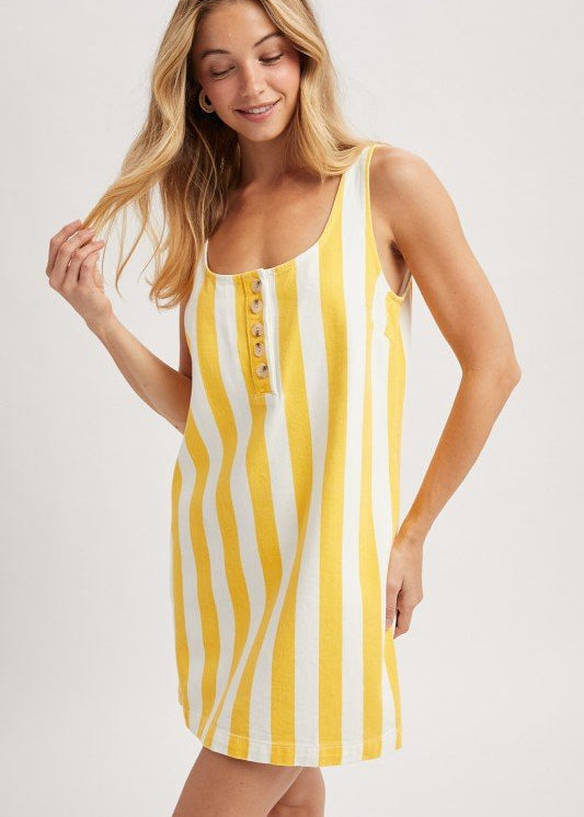 Cotton Striped Tank Dress - 2 Colors! - The Nines