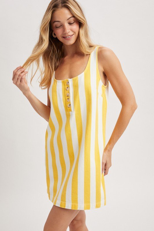 Cotton Striped Tank Dress - 2 Colors! - The Nines