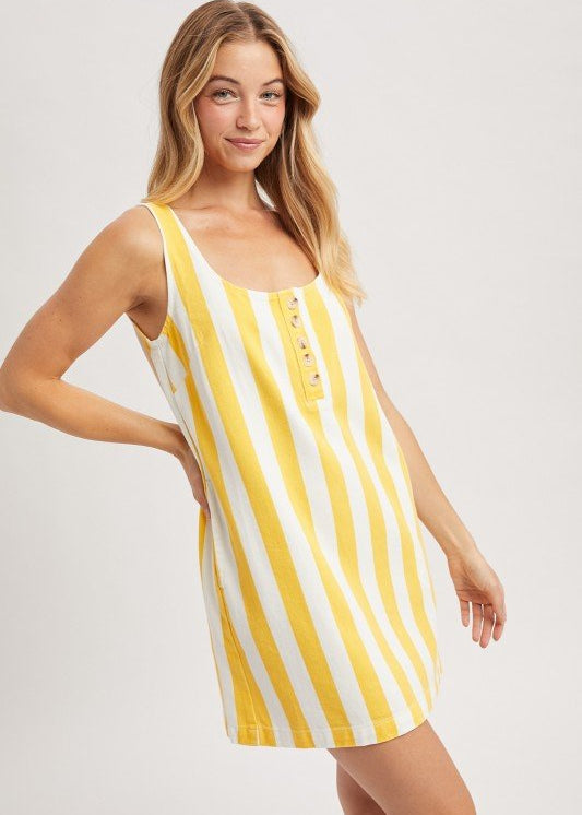 Cotton Striped Tank Dress - 2 Colors! - The Nines