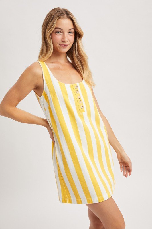 Cotton Striped Tank Dress - 2 Colors! - The Nines