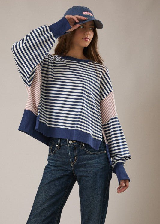 Navy Relaxed Super Soft Pullover - The Nines