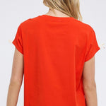 Poppy Red Bow Sleeve Tee - The Nines