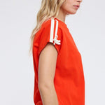 Poppy Red Bow Sleeve Tee - The Nines