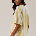 Oversized Yellow Striped Tee - The Nines