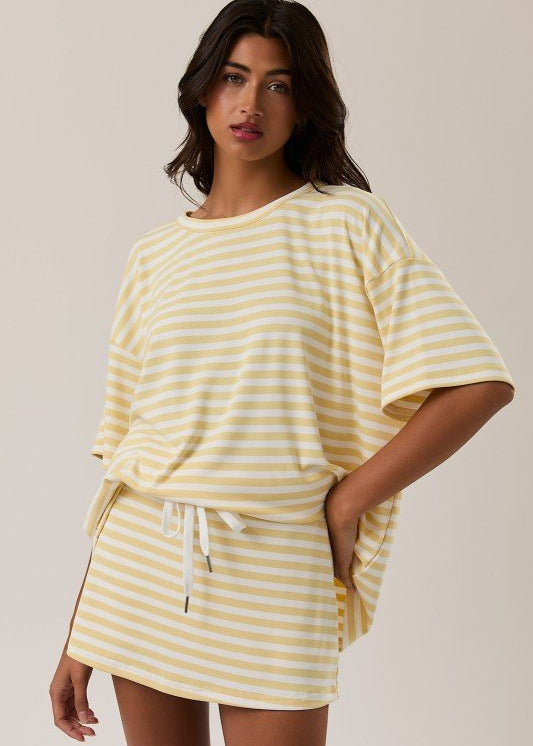 Oversized Yellow Striped Tee - The Nines