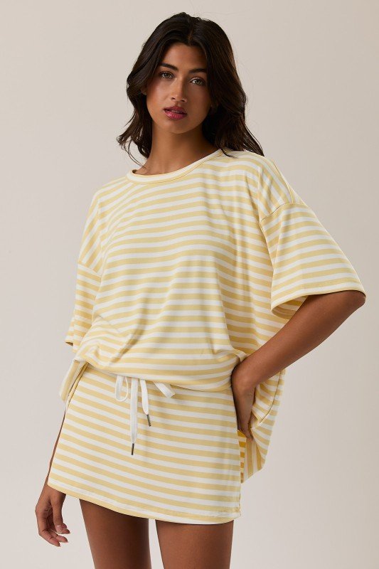 Oversized Yellow Striped Tee - The Nines