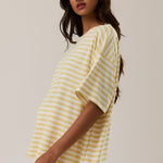 Oversized Yellow Striped Tee - The Nines