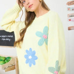 Yellow Crochet Floral Sweater - The Nines