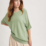 Dolman Short Sleeve Sweater Top - 3 Colors! - The Nines