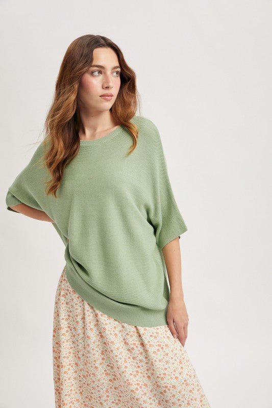 Dolman Short Sleeve Sweater Top - 3 Colors! - The Nines