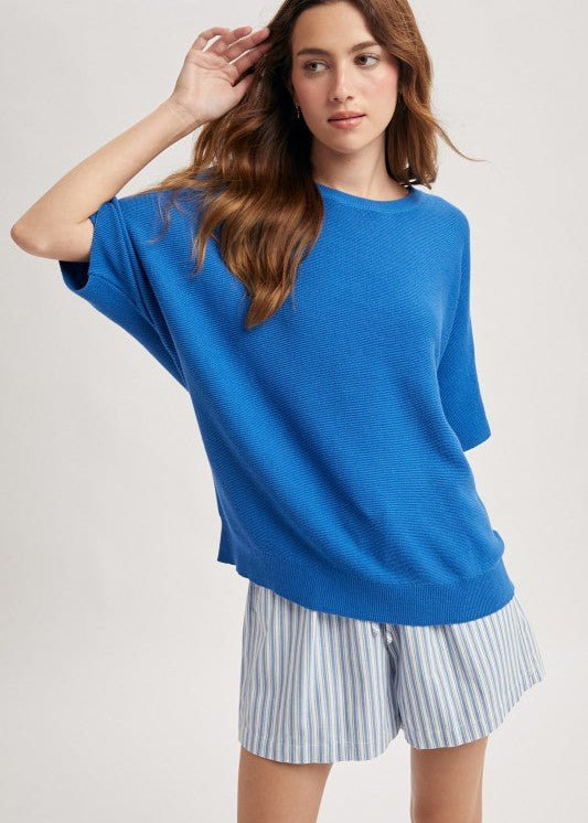 Dolman Short Sleeve Sweater Top - 3 Colors! - The Nines