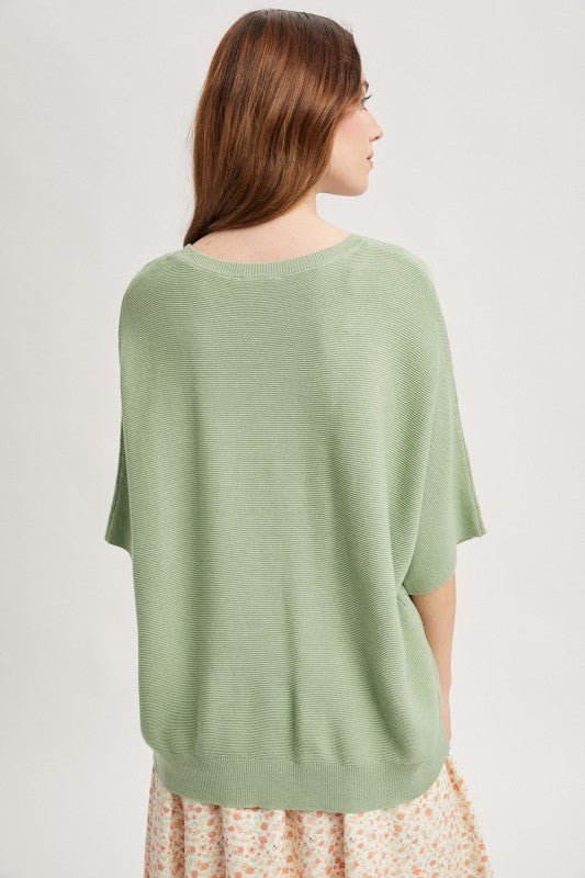 Dolman Short Sleeve Sweater Top - 3 Colors! - The Nines