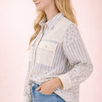 Floral & Stripes Oversized Shacket - The Nines