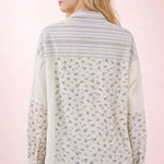Floral & Stripes Oversized Shacket - The Nines