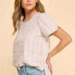 Khaki & Pink Plaid Short Sleeve - The Nines
