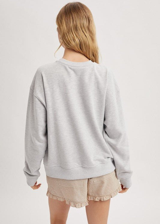 USA Patchwork Heather Gray Sweatshirt - The Nines