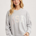 USA Patchwork Heather Gray Sweatshirt - The Nines