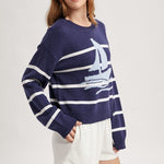 Navy Sailboat Sweater - The Nines