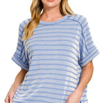 Ribbed Striped Relaxed Tops - 2 Colors! - The Nines