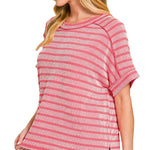 Ribbed Striped Relaxed Tops - 2 Colors! - The Nines